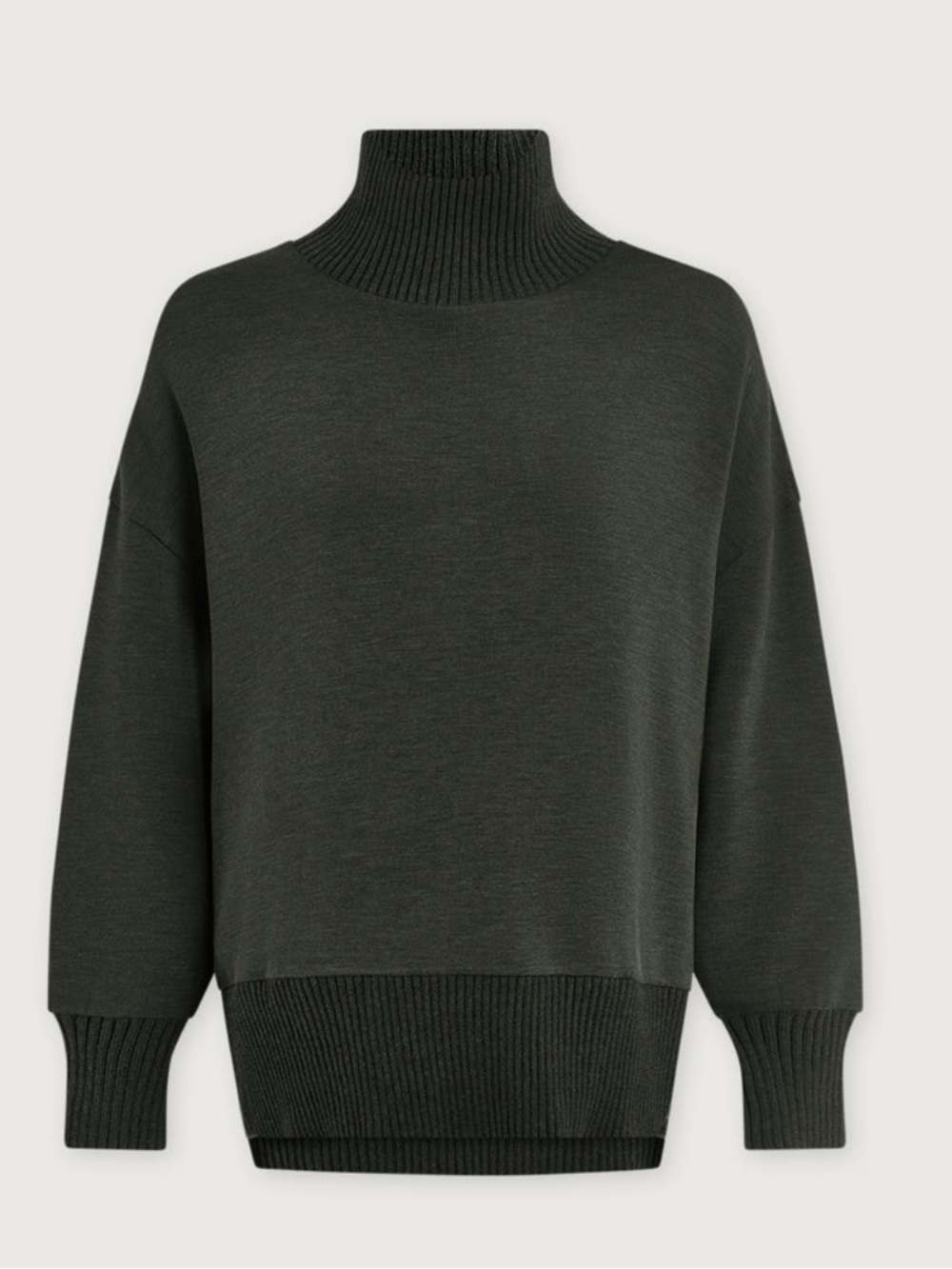 VARLEY DoubleSoft Barker High Neck Sweat Olive Marl, NWT